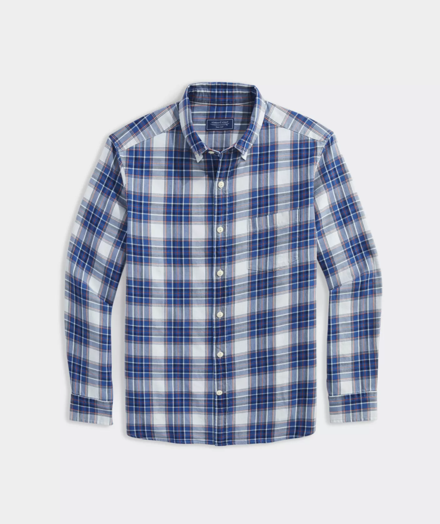 Vineyard Vines Cotton Twill Indigo Plaid Shirt< Button-Down Shirts