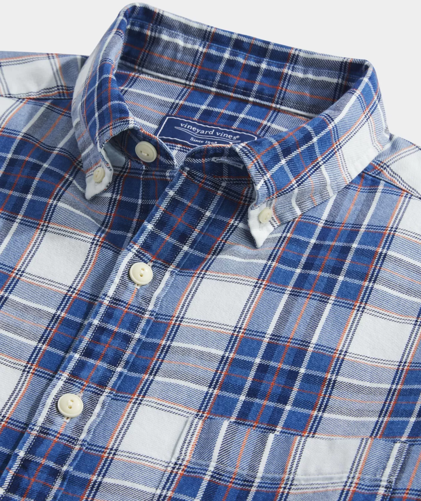 Vineyard Vines Cotton Twill Indigo Plaid Shirt< Button-Down Shirts