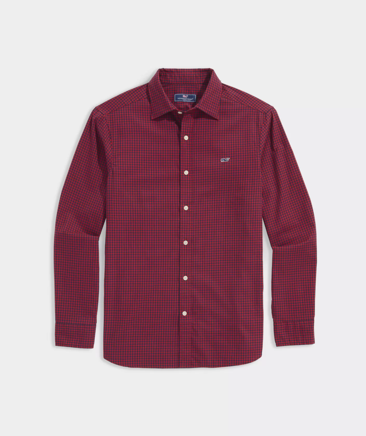 Vineyard Vines Cotton Twill Spread Collar Gingham Shirt< Button-Down Shirts