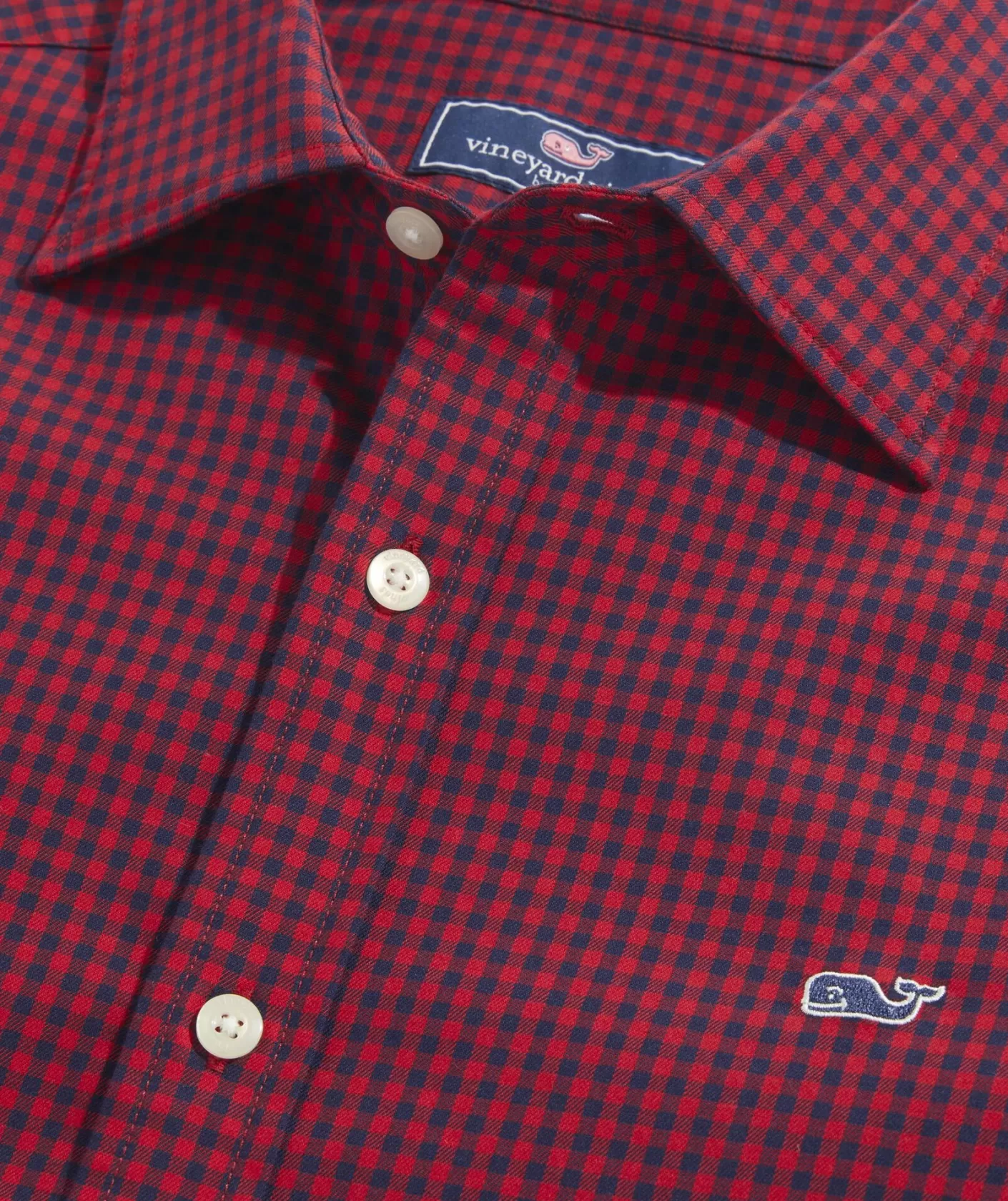 Vineyard Vines Cotton Twill Spread Collar Gingham Shirt< Button-Down Shirts