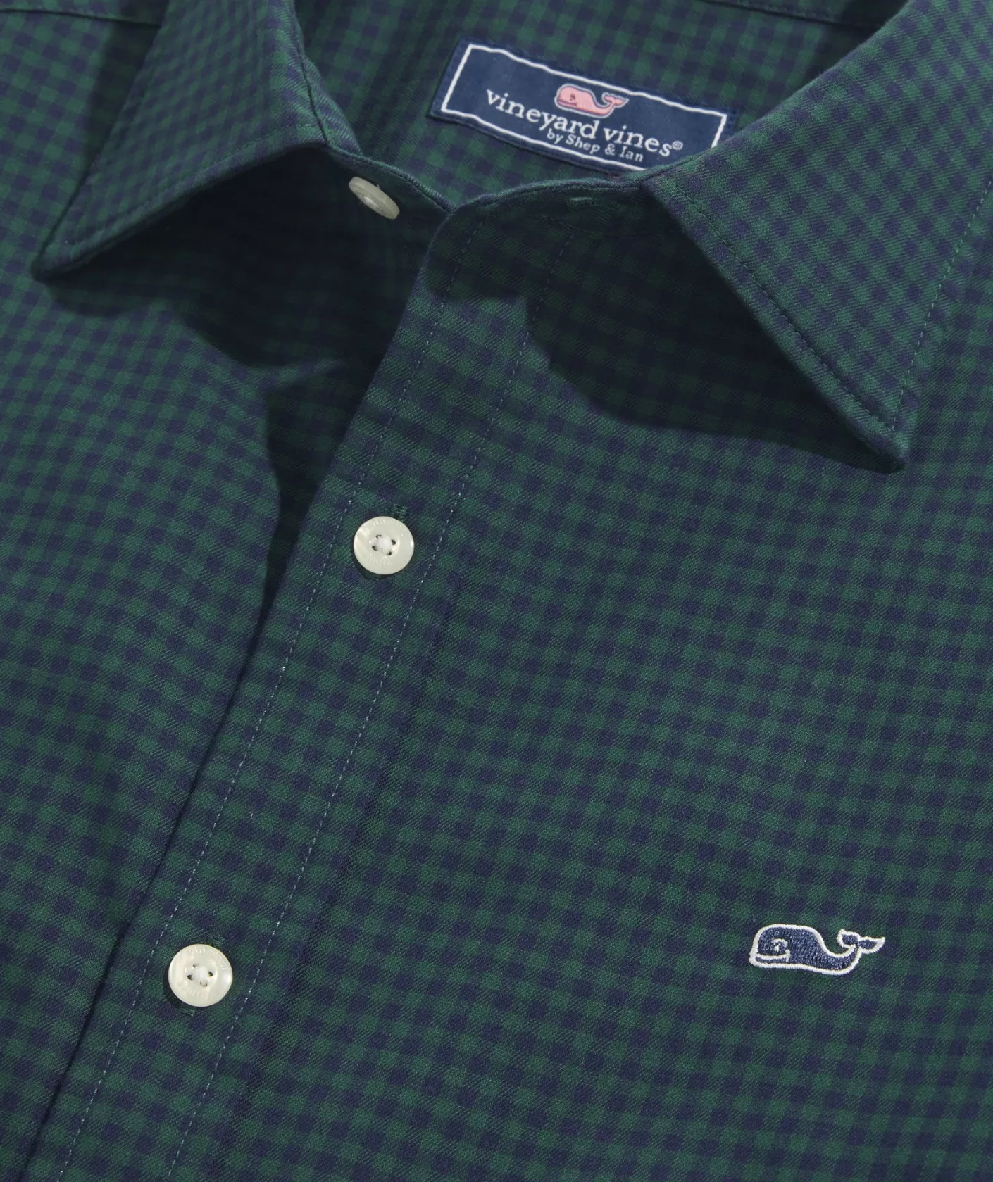 Vineyard Vines Cotton Twill Spread Collar Gingham Shirt< Button-Down Shirts