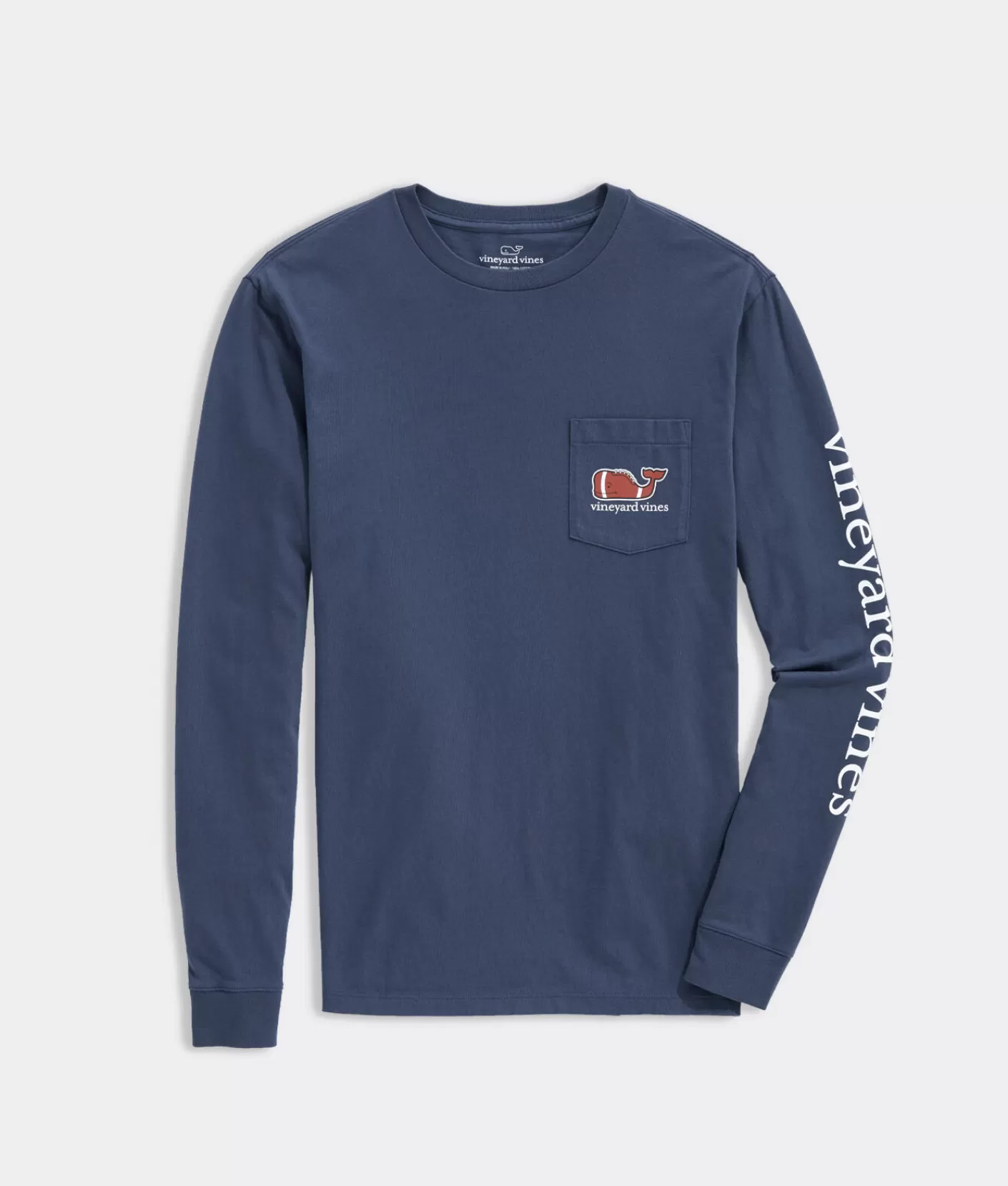 Vineyard Vines Football Whale Long-Sleeve Pocket Tee< Tees