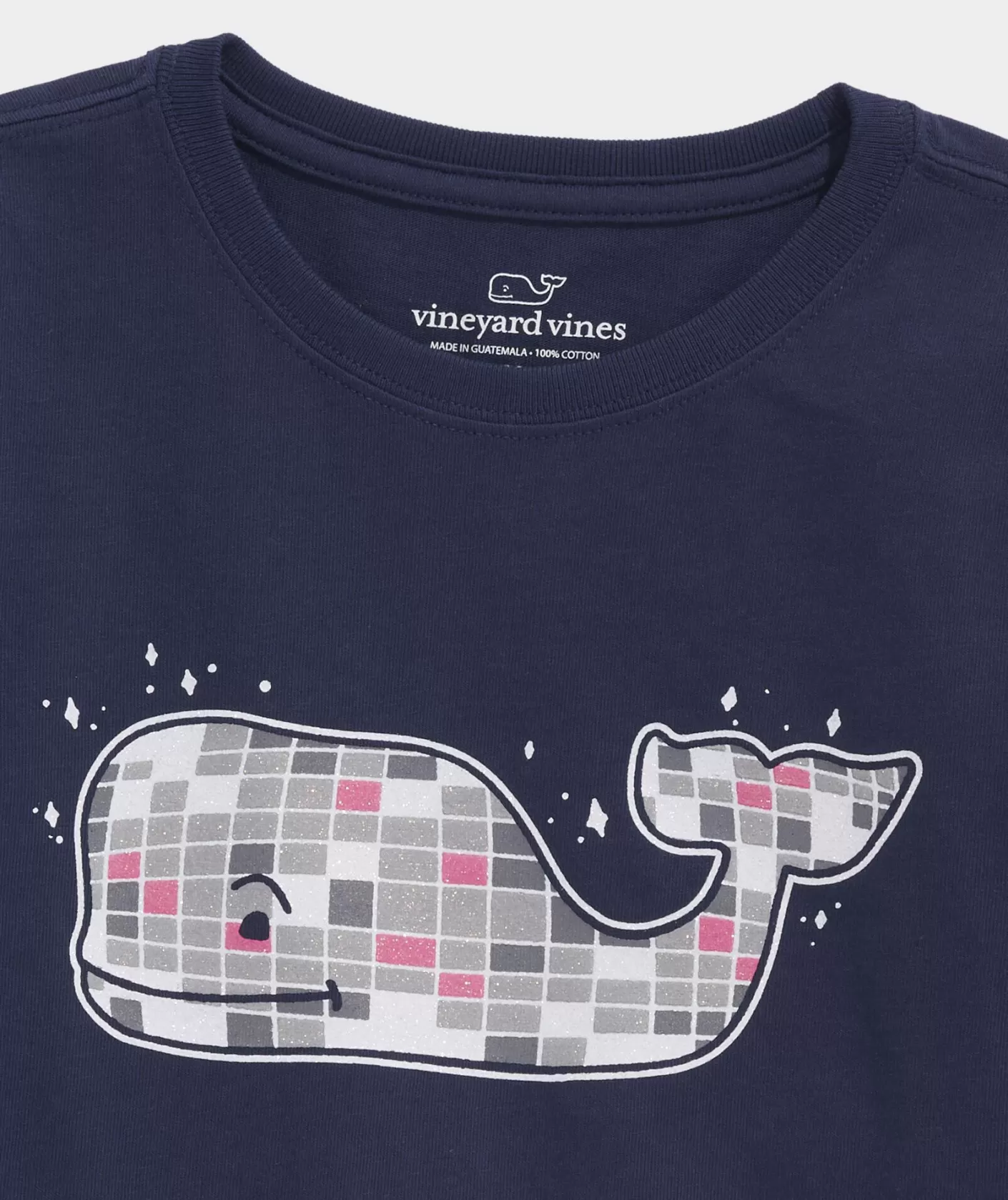 Vineyard Vines Girls' Glitter Ski Whale Long-Sleeve Pocket Tee< Tops, Tees & Polos