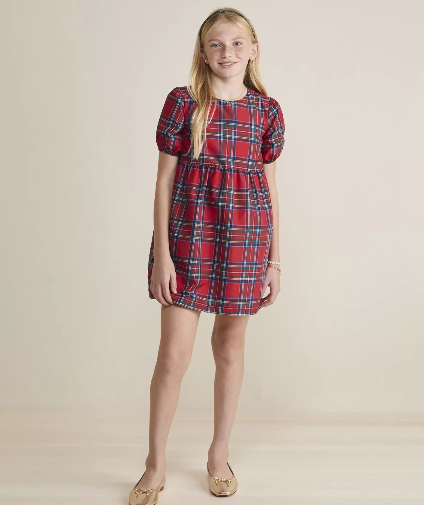 Vineyard Vines Girls' Printed Pleated Dress< Dresses