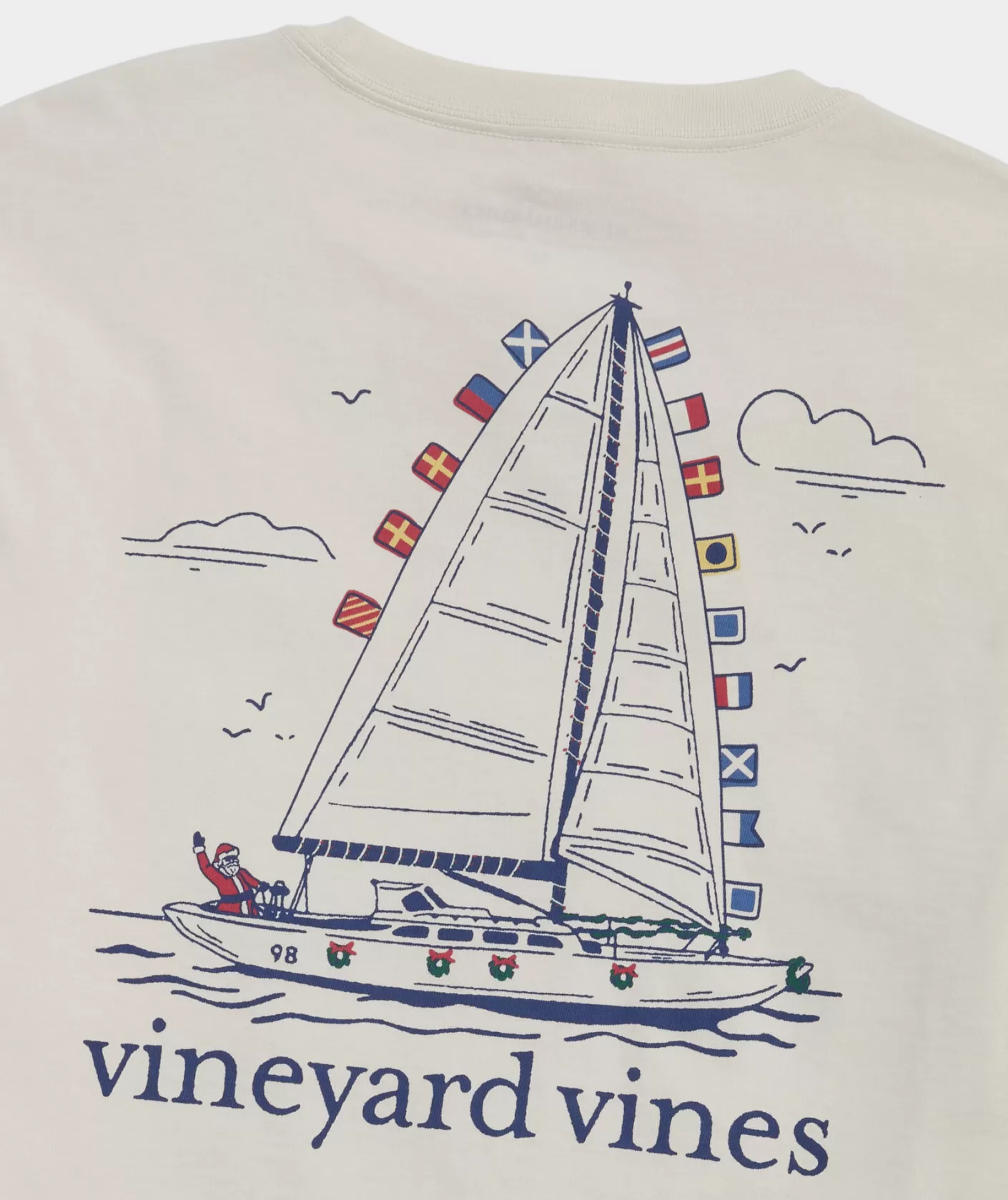 Vineyard Vines Merry Christmas Burgees Long-Sleeve Tee< Tees