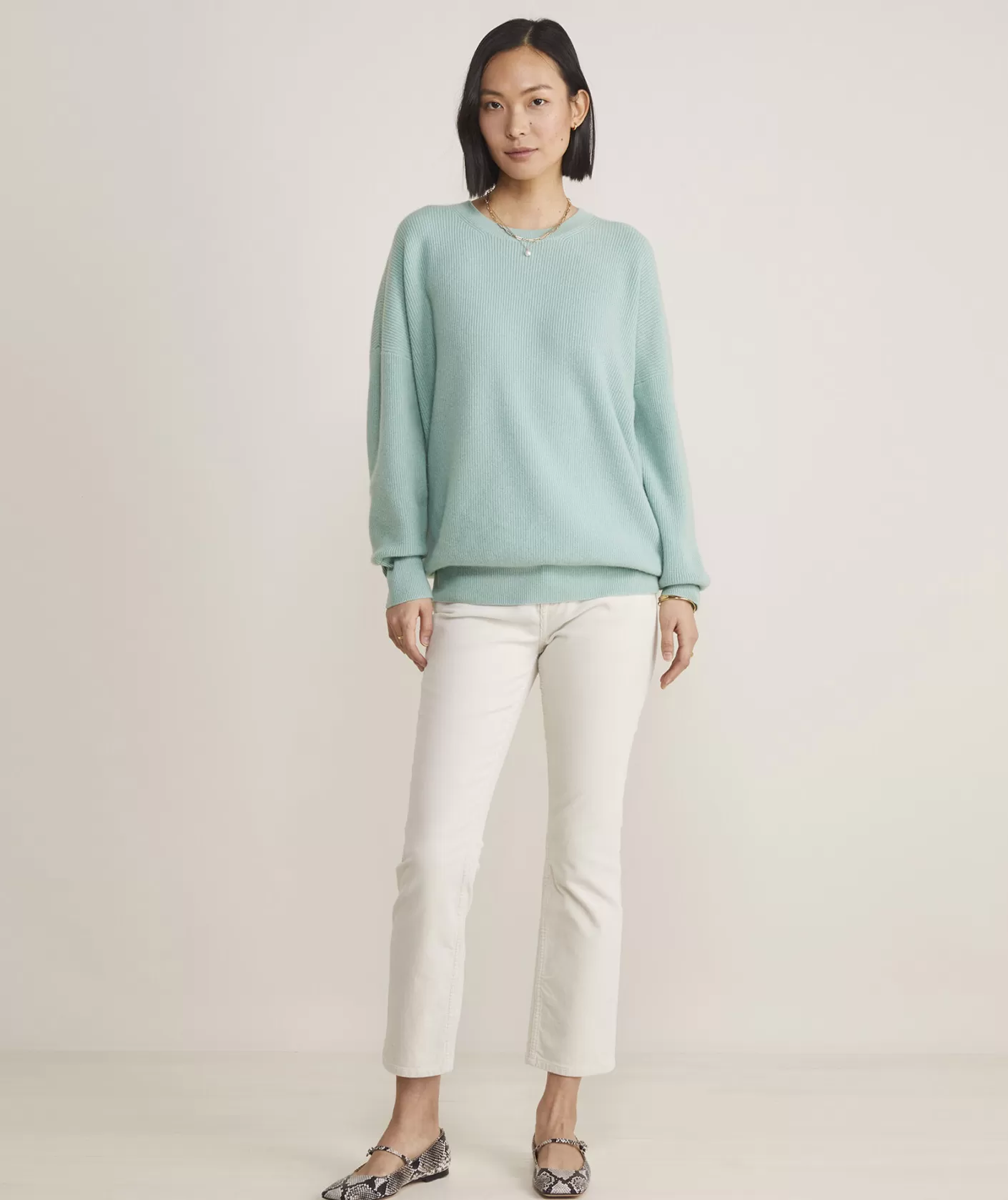 Vineyard Vines Oversized Ribbed Luxe Crewneck Sweater< Sweaters