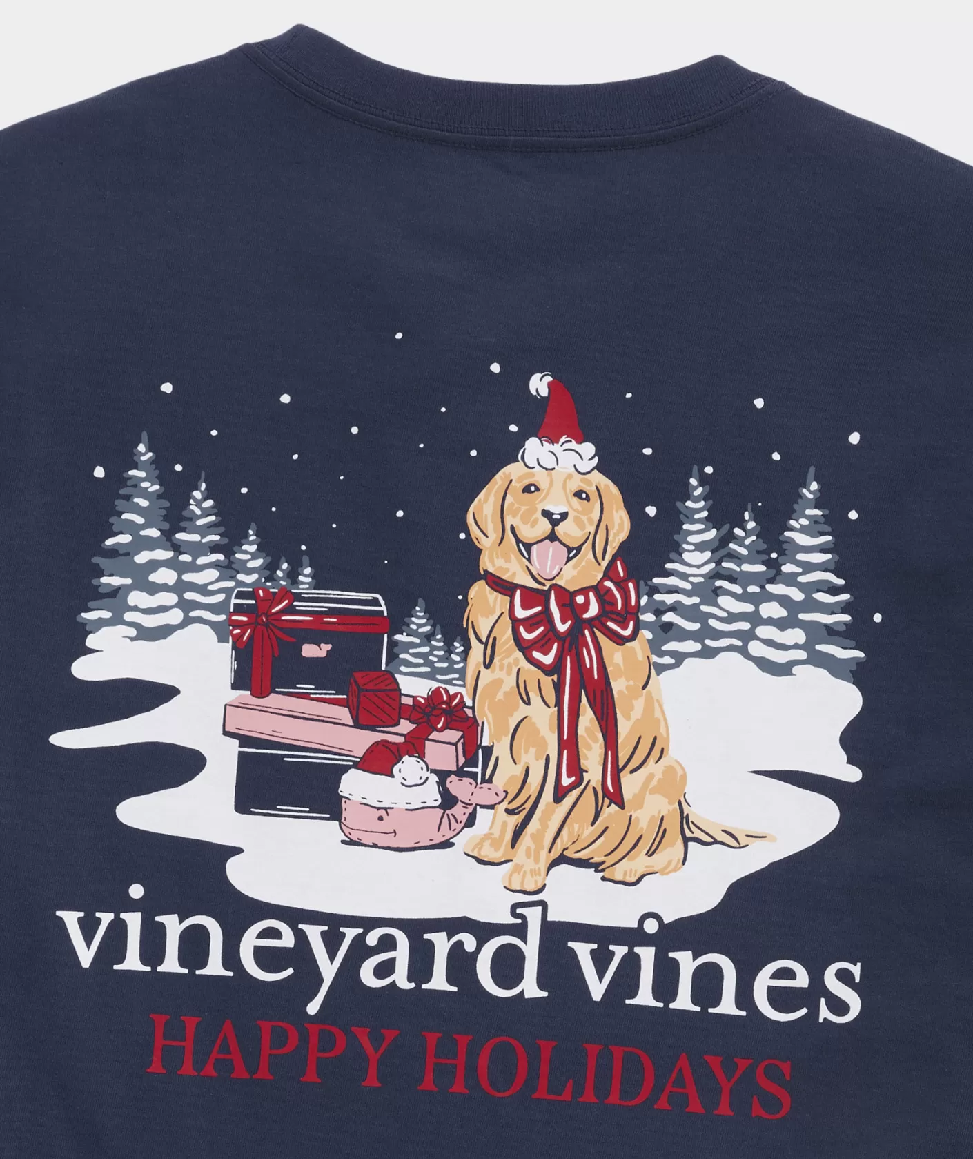 Vineyard Vines Santa's Helper Long-Sleeve Pocket Tee< Tees