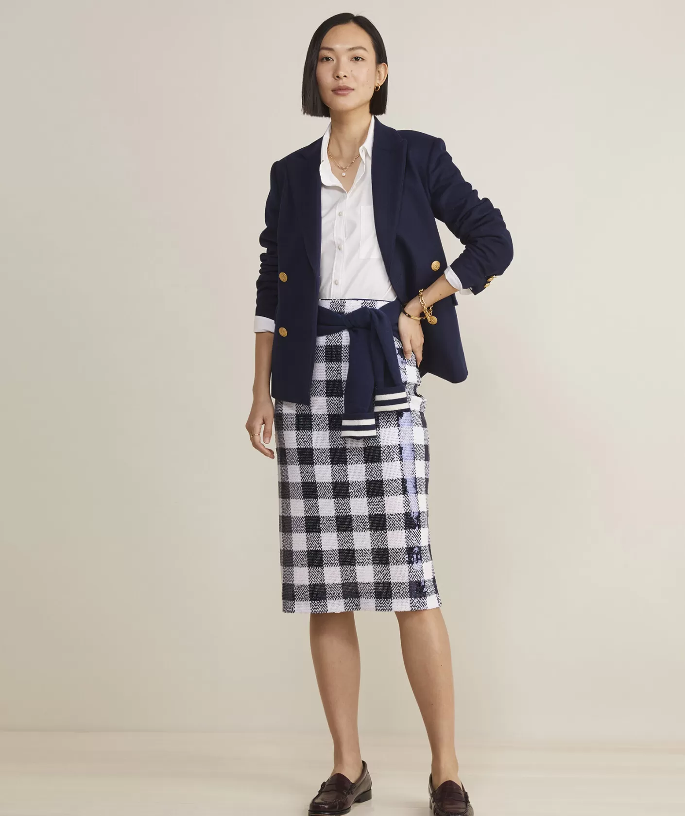 Vineyard Vines Sequin Check Midi Skirt< Dresses & Skirts