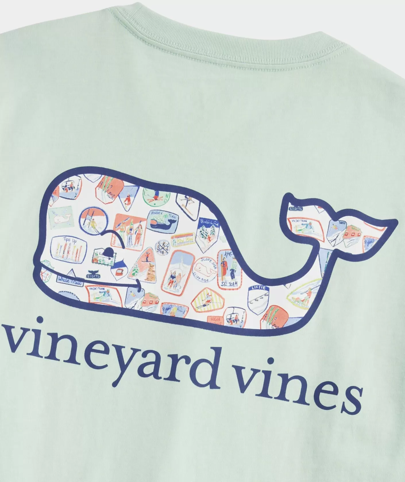 Vineyard Vines Ski Patch Whale Short-Sleeve Pocket Tee< Tees