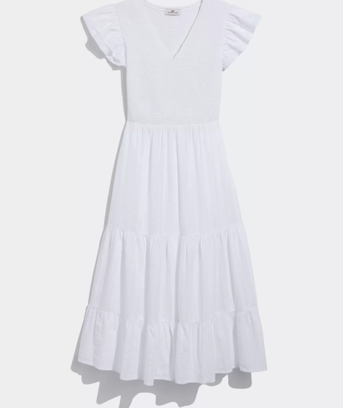 Vineyard Vines Smocked V-Neck Midi Dress< Dresses & Skirts