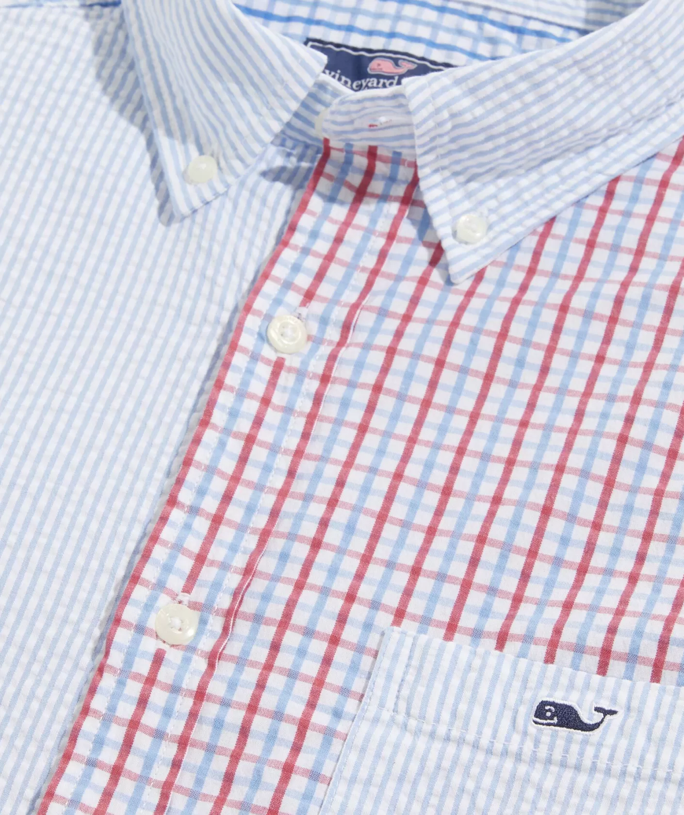 Vineyard Vines Stretch Seersucker Mixed Shirt< Button-Down Shirts