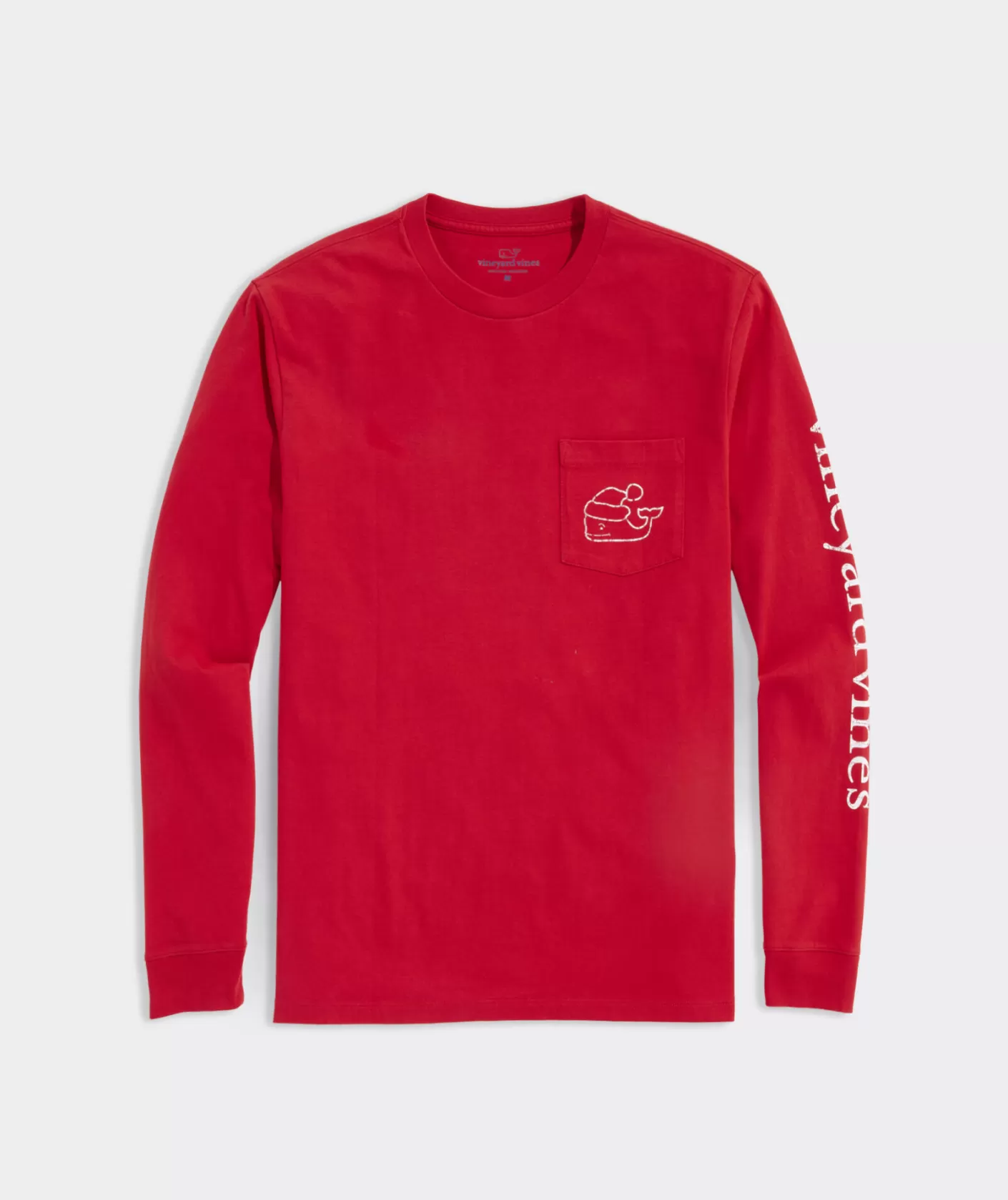 Vineyard Vines Vintage Santa Whale Long-Sleeve Pocket Tee< Tees