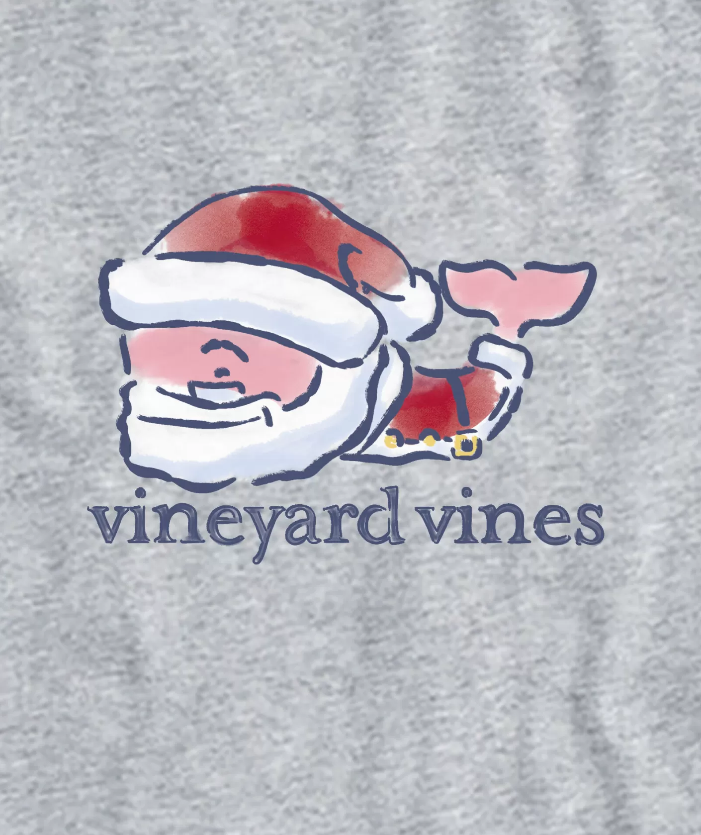 Vineyard Vines Watercolor Santa Whale Long-Sleeve Pocket Tee< Tees